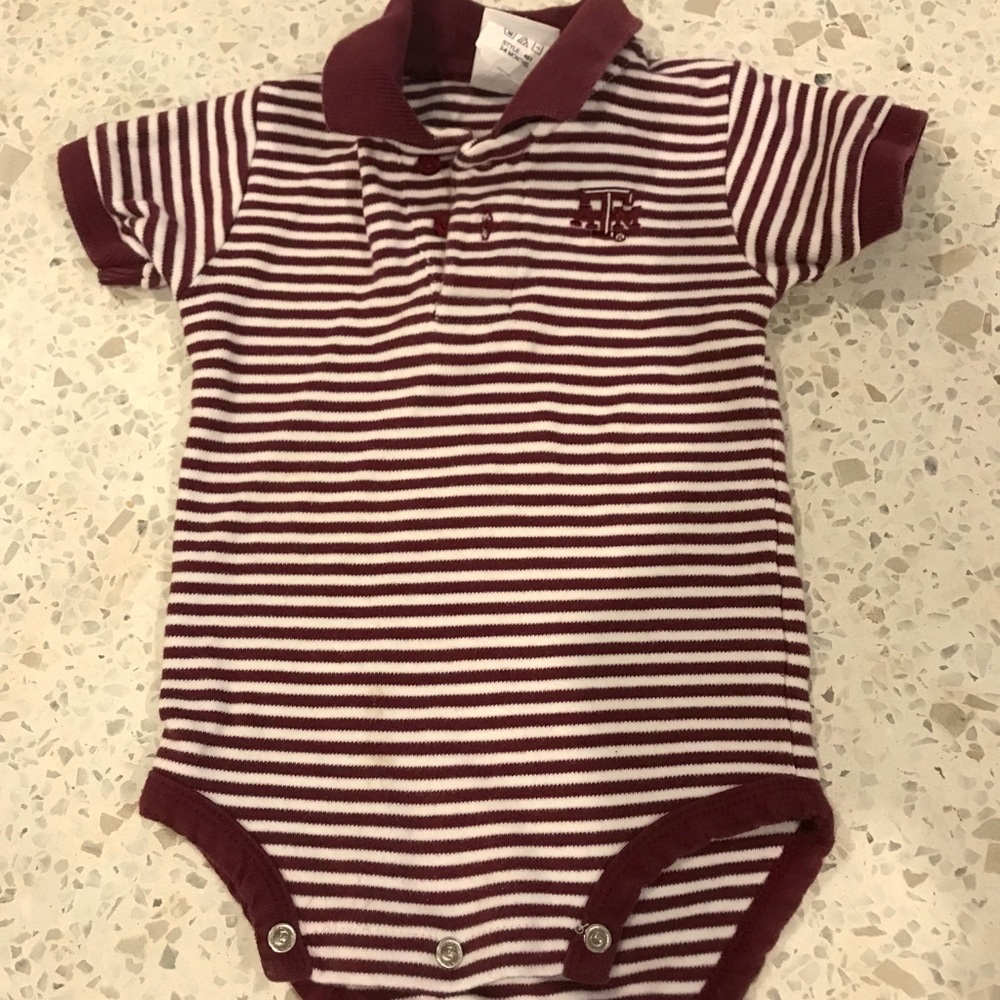 Aggie A&M onesie. Boys maroon onesie